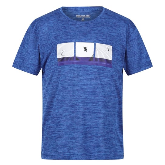 Regatta T-Shirt Dziecięca Graficzny Nadruk Melanżowy Findley (104 / Niebieski) REGATTA