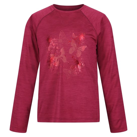Regatta T-Shirt Dziecięca Motyle Melanżowy Z Długim Rękawem Burnlee (146-152 / Ciemnoczerwony) REGATTA