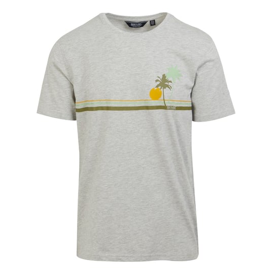 Regatta T-Shirt Męska Z Motywem Zachodu Słońca Melanżowy Cline VIII (L / Siwe) REGATTA