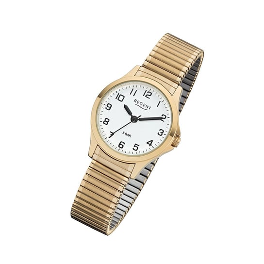 Regent damska bransoleta 2243489 analogowy metalowy zegarek na rękę złoty UR2243489 Regent