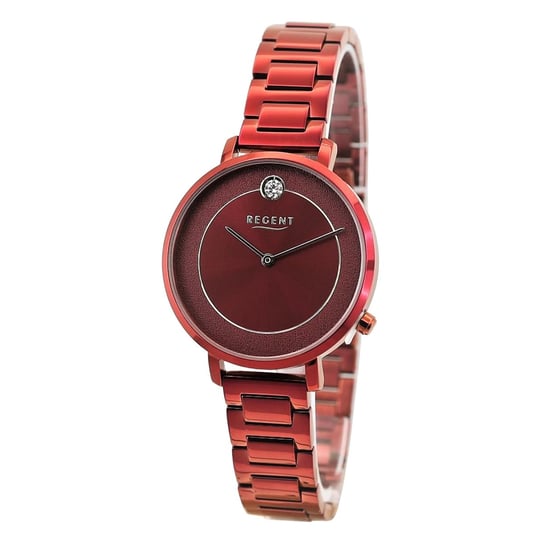 Regent damski zegarek analogowy metalowa bransoleta czerwona UR2252547 Regent