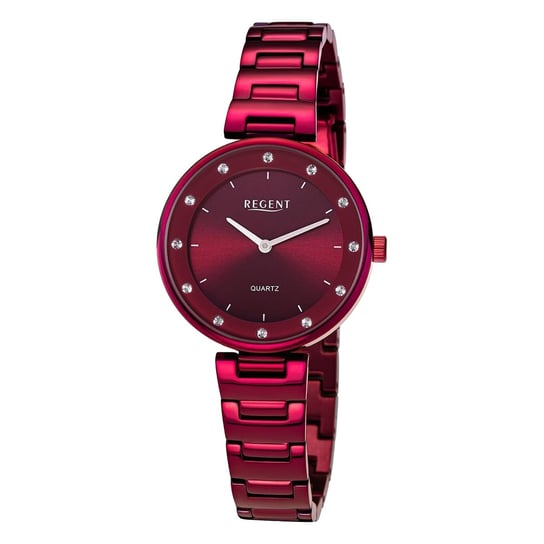 Regent damski zegarek analogowy metalowa bransoleta czerwony UR2254044 Regent