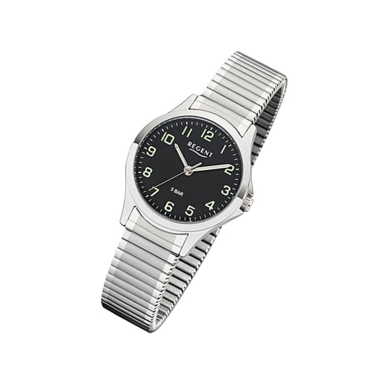 Regent damski zegarek bransoleta 2242415 analogowy metalowy zegarek na rękę srebrny UR2242415 Regent