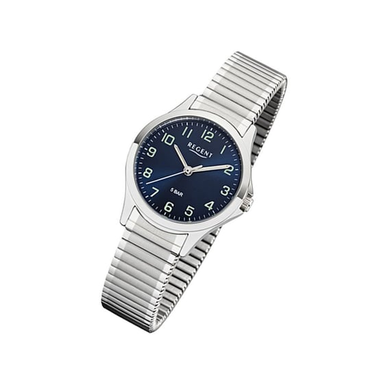 Regent damski zegarek bransoleta 2242416 analogowy metalowy zegarek na rękę srebrny UR2242416 Regent