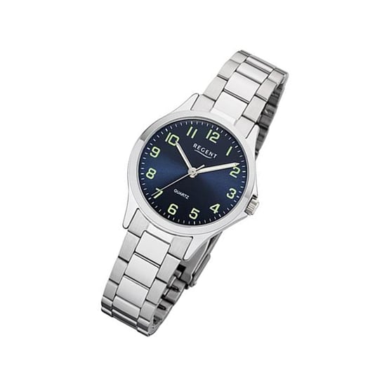 Regent damski zegarek metalowa bransoleta 2252407 analogowy metalowy zegarek na rękę srebrny UR2252407 Regent