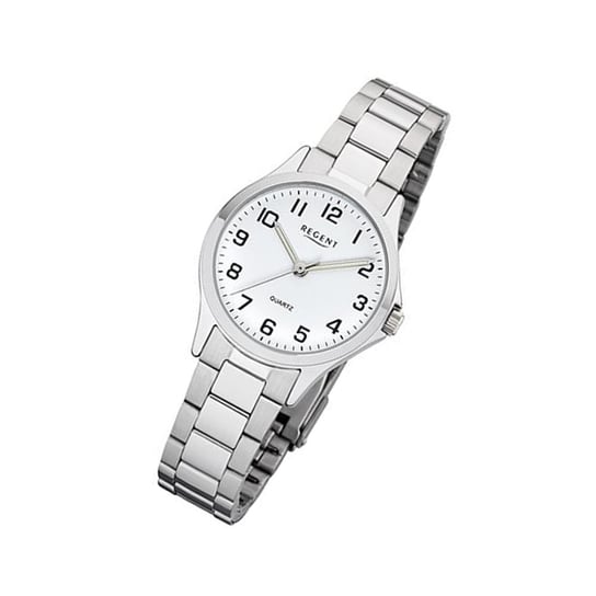 Regent damski zegarek metalowa bransoleta 2252410 analogowy metalowy zegarek na rękę srebrny UR2252410 Regent