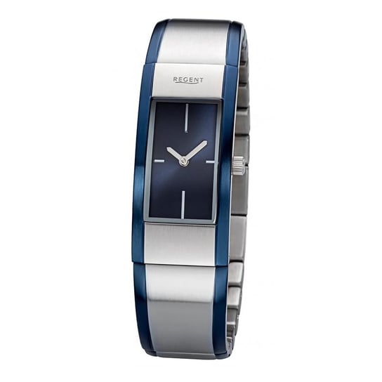 Regent damski zegarek metalowa bransoletka GM-2102 metalowy pasek zegarek analogowy niebieski srebrny URGM2102 Regent
