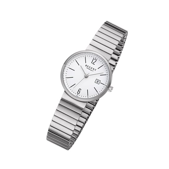 Regent damski zegarek na bransolecie F-1202 analogowy zegarek na metalowej bransolecie srebrny URF1202 Regent