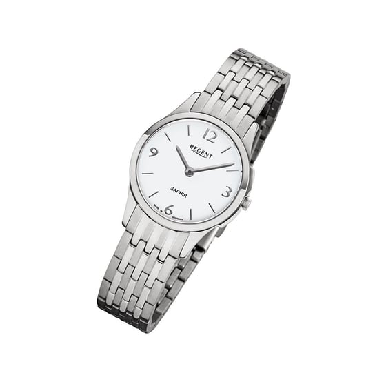 Regent damski zegarek na metalowej bransolecie GM-1615 analogowy metalowy zegarek na rękę srebrny URGM1615 Regent
