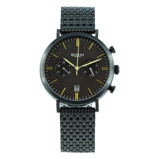 Regent męski zegarek analogowy metalowa bransoleta czarny UR1152503 Regent