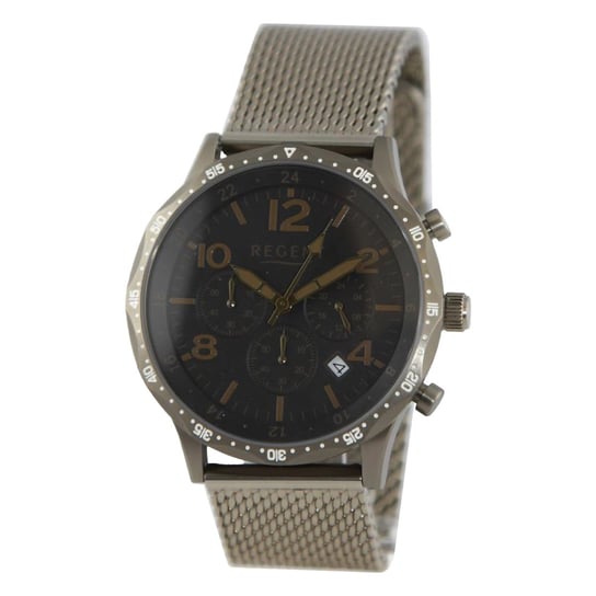 Regent męski zegarek analogowy metalowa bransoleta jasnobrązowy UR1151548 Regent