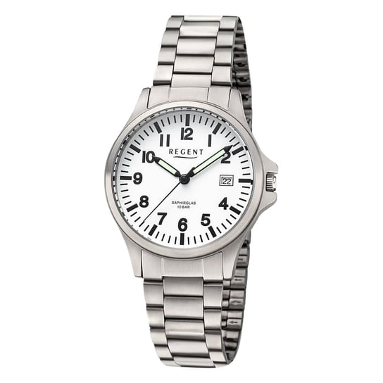 Regent męski zegarek analogowy metalowa bransoleta srebrny UR1192570 Regent