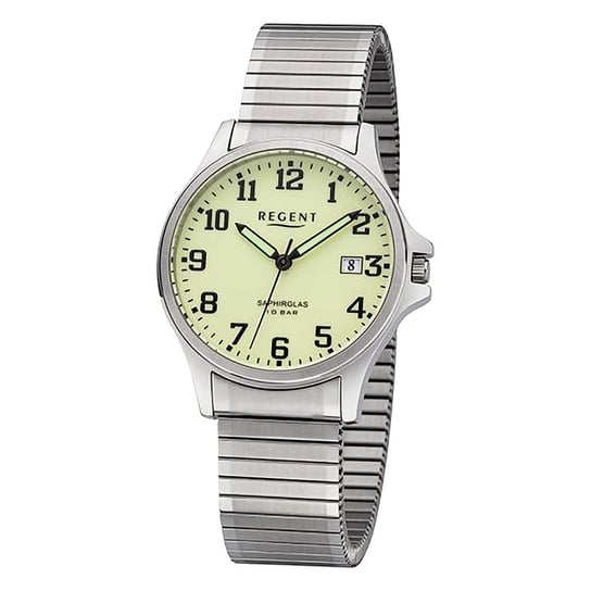 Regent męski zegarek analogowy ze stalową bransoletą w kolorze srebrnym URF1348 Regent
