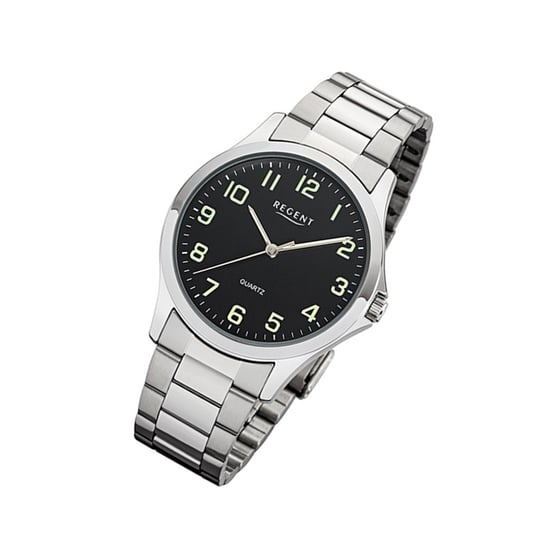 Regent męski zegarek metalowa bransoleta 1152411 metalowy zegarek na rękę srebrny UR1152411 Regent