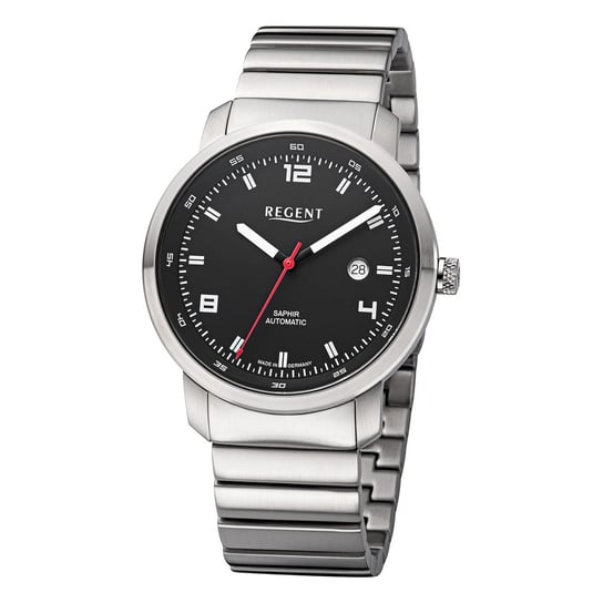 Regent męski zegarek metalowa bransoletka GM-2106 metalowy pasek zegarek analogowy srebrny URGM2106 Regent