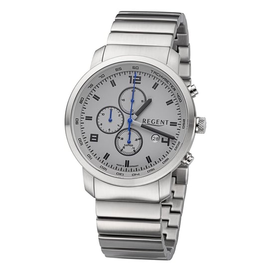 Regent męski zegarek metalowa bransoletka GM-2111 metalowy pasek zegarek analogowy srebrny URGM2111 Regent