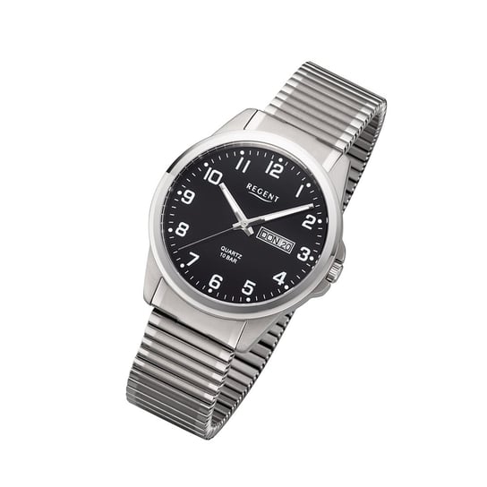 Regent męski zegarek tytanowy zegarek F-1199 analogowy zegarek na metalowej bransolecie srebrny URF1199 Regent