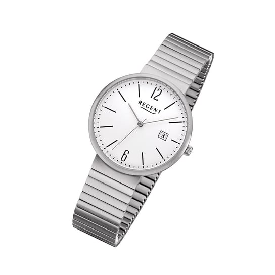 Regent męski zegarek tytanowy zegarek F-1200 analogowy zegarek na metalowej bransolecie srebrny URF1200 Regent