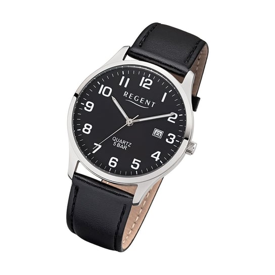 Regent zegarek męski analogowy kwarcowy czarny 1113406 UR1113406 Regent