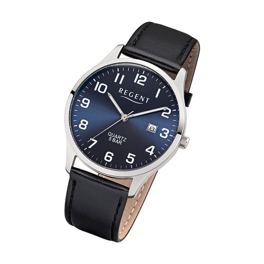 Regent zegarek męski kwarcowy analogowy czarny F-1240 UR1113409 Regent