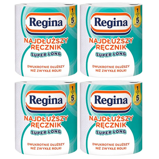 Regina najdłuższy ręcznik papierowy SUPER LONG 1 rolka, atest PZH 4 paczki Regina
