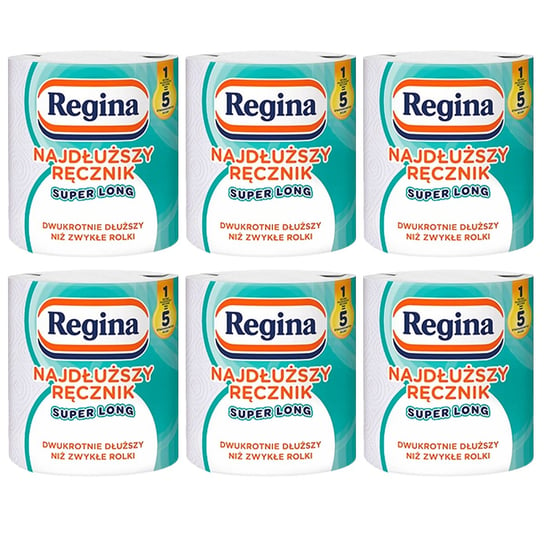 Regina najdłuższy ręcznik papierowy SUPER LONG 1 rolka, atest PZH 6 paczek Regina