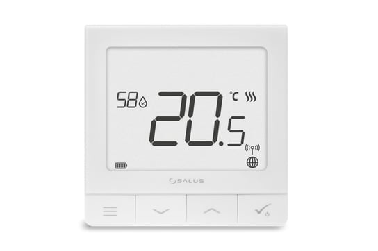 Regulator temperatury bezprzewodowy SALUS SQ610RF Akumulatorowy programowalny tygodniowy natynkowy biały z czujnikiem wilgotności Inna marka