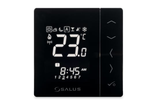 Regulator temperatury bezprzewodowy SALUS VS10BRF 230V programowalny tygodniowy podtynkowy czarny 4w1 Inna marka