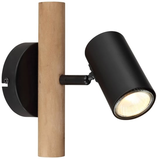 Regulowana lampa ścienna Herti 57913-1 czarna drewniana Globo