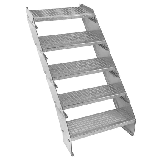 Regulowane schody ocynkowane z 5 sekcji - szerokość 600 mm Monster