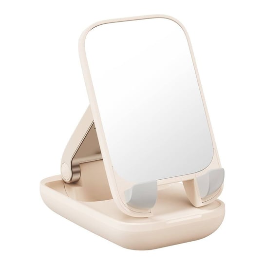 Regulowany stojak na telefon z lusterkiem Baseus Seashell Series - różowy Baseus