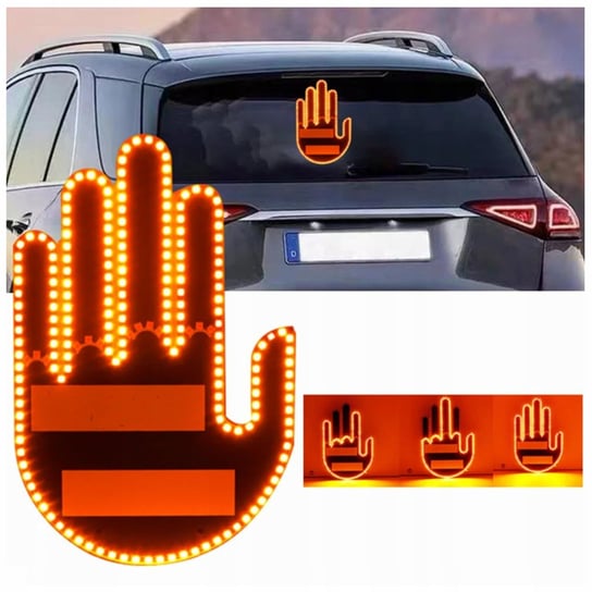 RĘKA LED do Sygnalizacji Gestów Na Tylną Szybę Samochodu Środkowy Palec Inna marka
