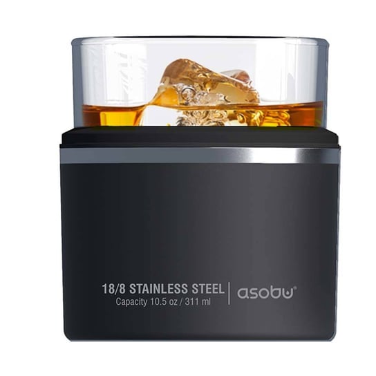 Rękaw termiczny ze szklanką na whisky Asobu Insulated Whiskey Kuzie - black Asobu
