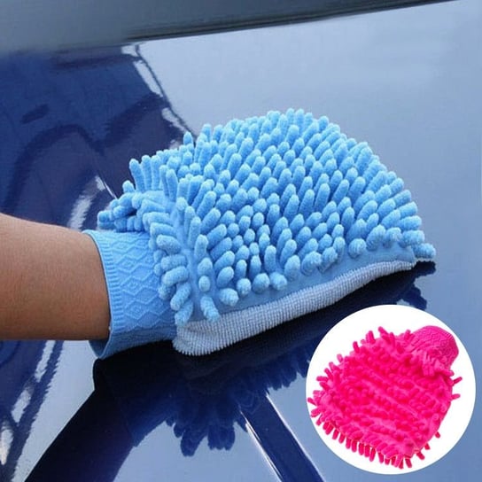 Rękawica z mikrofibry do mycia samochodu - ciemnoróżowa Hedo