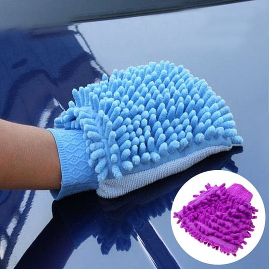 Rękawica z mikrofibry do mycia samochodu - fioletowa Hedo