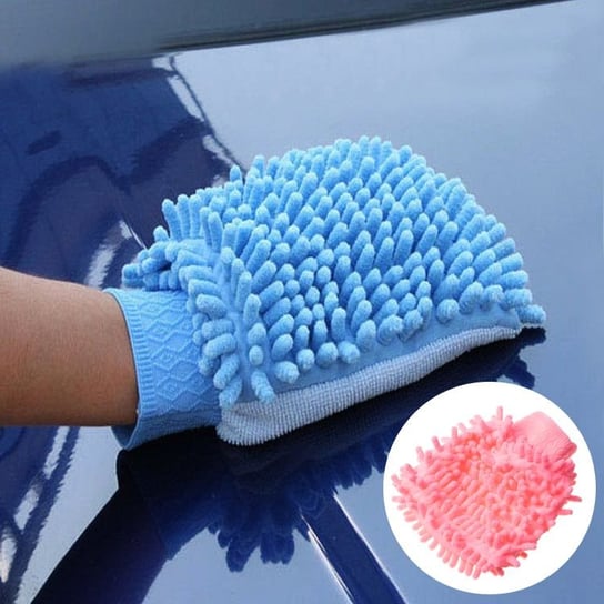 Rękawica z mikrofibry do mycia samochodu - jasnoróżowa Hedo