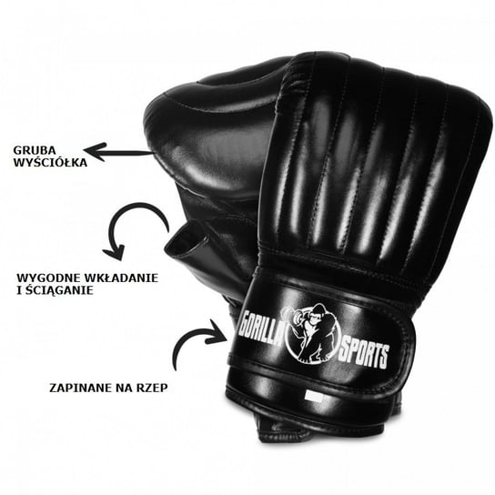 Rękawice bokserski małe, czarny M Gorilla Sports