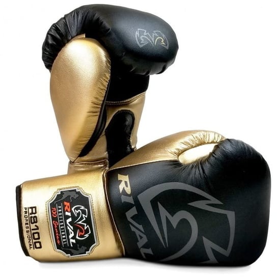 Rękawice bokserskie sparingowe Rival RS100 (black/gold)  [Waga: 18 oz] Inna marka