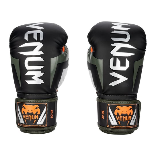 Rękawice bokserskie Venum Elite black/silver/kaki 10 oz Venum