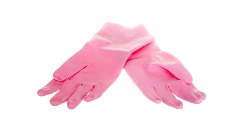 Rękawice gospodarcze z lateksu flokowane różowe rozmiar 7,5 ZEPHIR 210 VE210RO07 DELTA PLUS