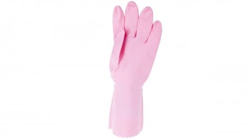 Rękawice gospodarcze z lateksu flokowane różowe rozmiar 8,5 ZEPHIR 210 VE210RO08 DELTA PLUS
