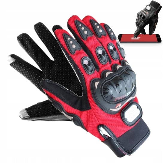 Rękawice motocyklowe PRO BIKER rękawiczki dotykowe XL Czerwone Pro Biker