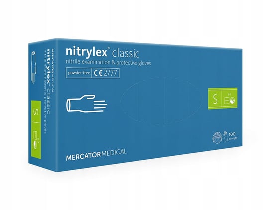 Rękawice Nitrylowe Bezpudrowe Mercator Nitrylex Classic White S 100 Szt Mercator Medical