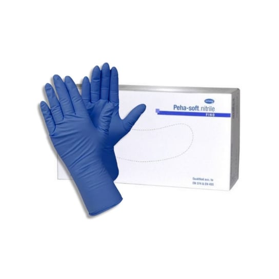 Rękawice nitrylowe bezpudrowe PEHA-SOFT niebieskie - roz. M 150 szt Hartmann