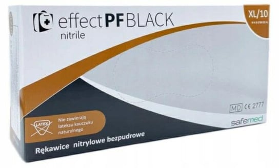 Rękawice Nitrylowe Czarne 100Szt Xl Bezpudrowe Effect Pf Black... SAFEMED