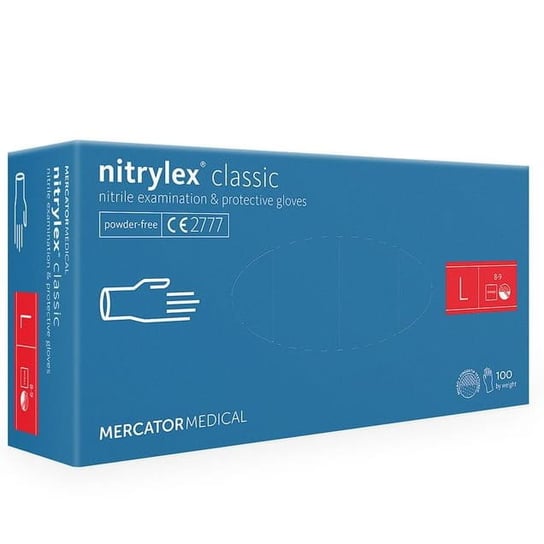 Rękawice nitrylowe L 200sztuk  Mercator Medical Nitrylex classic bezpudrowe Mercator Medical