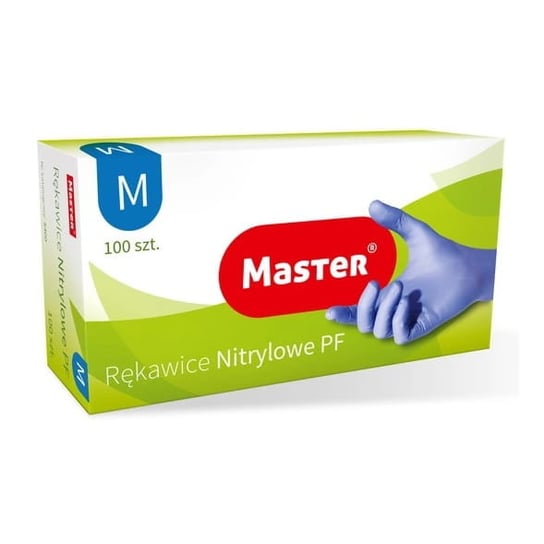 Rękawice nitrylowe M Master rękawiczki ochronne bezpudrowe 100 sztuk niebieskie MedaSept