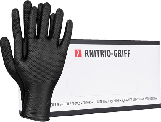 Rękawice nitrylowe w kolorze czarnym - bezpudrowe 1 para REIS