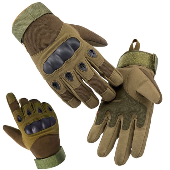 Rękawice Ochronne Bojowe Wojskowe Survival Rękawiczki z Ochraniaczami Zielone XL / GERTECH GERTECH