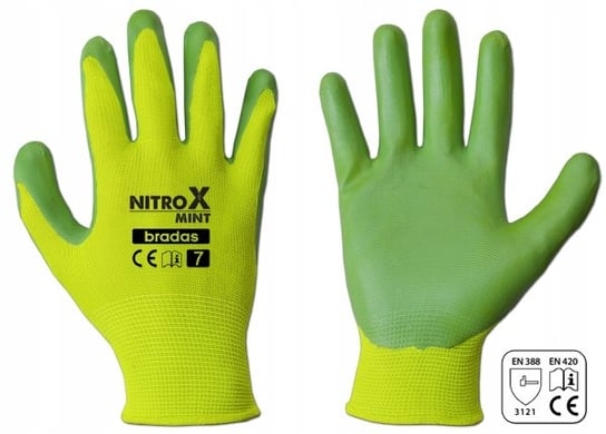 Rękawice Ochronne Nitrox Mint, Rozmiar 7 Nitryl BRADAS